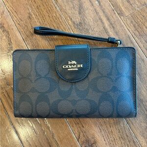 Coach Signature Black and Brown Wristlet